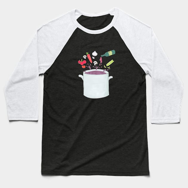 Stewpot Baseball T-Shirt by M. Scowen Art